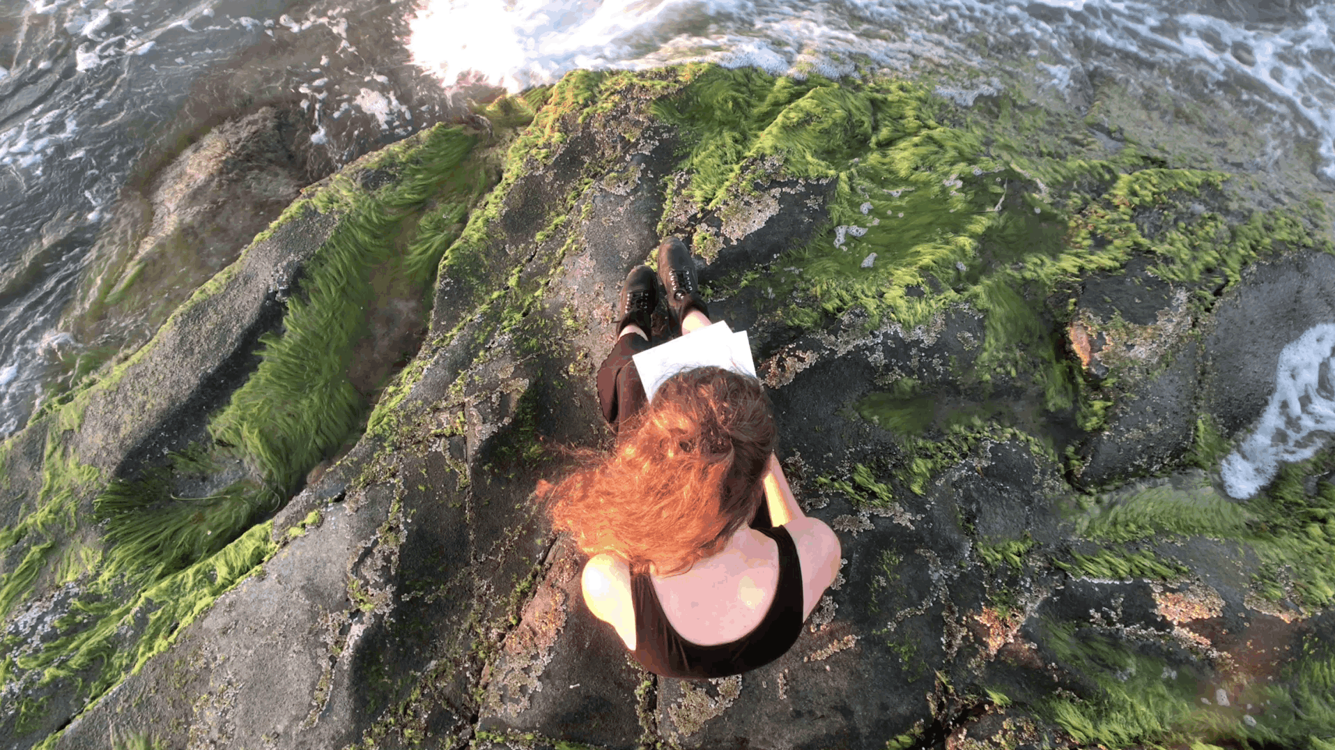 Drawing memories at the beach.