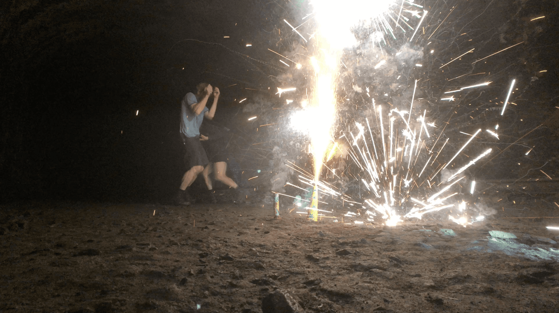 Fireworks going off.